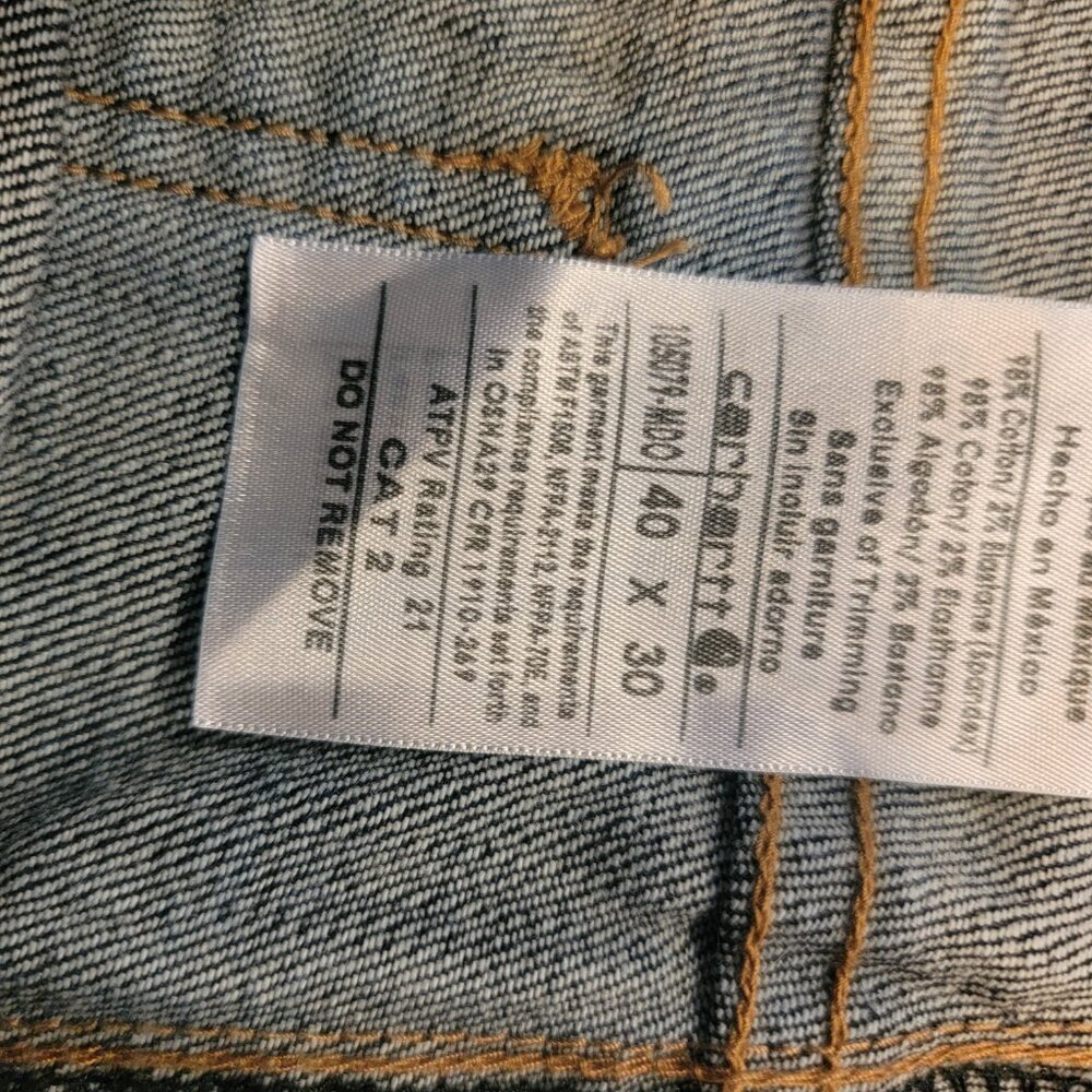 Men's Carhartt CAT2 2112 Relaxed Fit Flame Resistant Denim Blue Jeans - Picture 8 of 8